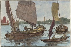 Kinesiske fiske- og lastebåter