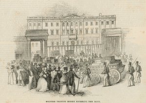 Kinesiske hyllestpenger går inn i Royal Mint, London av English School