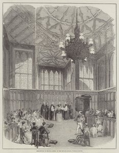 Dåp av prins Alfred, i det private kapellet, Windsor Castle (gravering) av English School