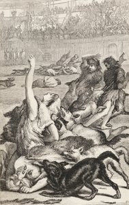 Kristne martyrer i den romerske arenaen, ca. 1865 (tregravering) av English School