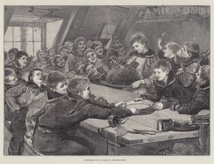juledag om bord på et opplæringsskip (gravering) av English School