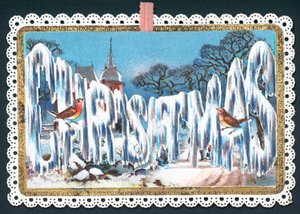 Juletekst i is, julekort av English School