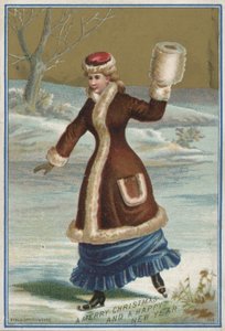 Julekort (kromolitho) av English School