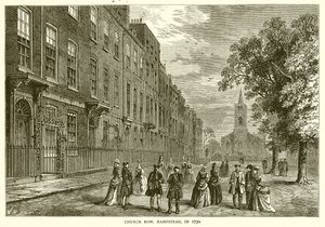 Church Row, Hampstead, i 1750 av English School