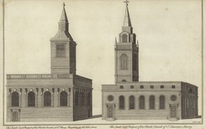 Church of St Mary Magdalen i Old Fish Street og Church of St Lawrence Jewry, London