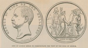 City of London-medaljen til minne om besøket til kongen av Hellas i juni 1880 av English School