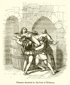 Clarence druknet i Butt of Malmsey av English School