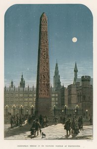 Cleopatras Needle i sin foreslåtte stilling i Westminster av English School
