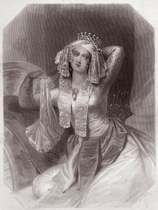 Cleopatre (Antoine et Cleopatre) (Antony og Cleopatra) i - "" Galerie des femmes de Shakespeare, samling av førtifem seriøse portretter av tidlige London-kunstnere, beriket med kritiske og litterære merknader""" ca. 1838 - fra "" Gallery of kvinnene av English School
