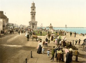 Clock Tower, Herne Bay (håndfarget bilde) av English School