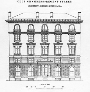 Club Chambers, Regent Street, 1839 av English School