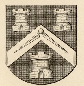 Våpenskjold fra Masons' Company, fra 'The History of Freemasonry, bind II', utgitt av Thomas C. Jack, London, 1883 av English School