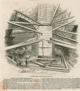 Coffer dam, Westminster Bridge av English School