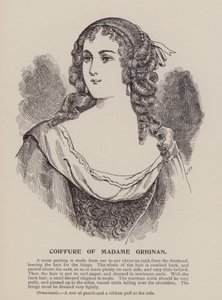 Frisyre til Madame Grignan (gravering) av English School