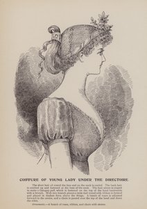 Frisur einer jungen Dame unter dem Direktorium (Gravur) von English School