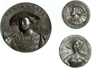 Mynter som viser Henry VIII og Anne Boleyn (gull)