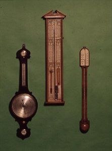 Samling av viktorianske barometre, ca. 1880 av English School