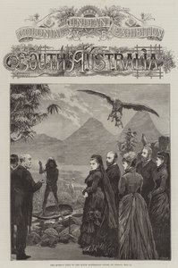 Colonial and Indian Exhibition, South Australia, Dronningens besøk til South Australian Court, fredag 21. mai (gravering) av English School