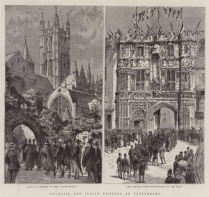 Koloniale og indiske besøkende på Canterbury (gravering) av English School