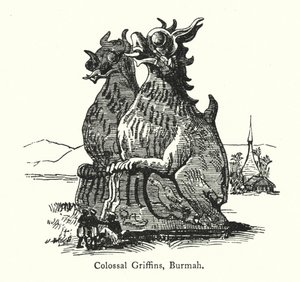 Colossal Griffins, Burmah (gravering) av English School