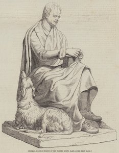 Kolossal marmorstatue av Sir Walter Scott, Baronet (gravering) av English School