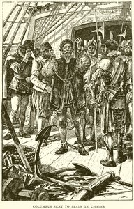 Columbus sendt til Spania i kjeder av English School
