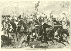Kamp mellom Saxon Dragoons og Chasseurs, september 1870 av English School