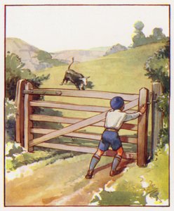 Kommandoer: Lukk porten raskt (fargelitografi) av English School