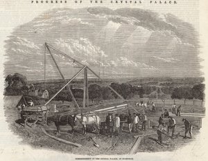 Beginn des Crystal Palace in Sydenham von English School