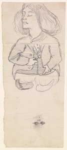 Kompositzeichnung einer Schönheit / Eine viktorianische Frau in Unterwäsche von English School