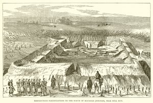 Konfødererte festningsverk nord for Manassas Junction, nær Bull Run av English School
