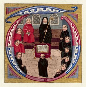 Bekreftelse av Almissenes gjerning (farget gravering) av English School