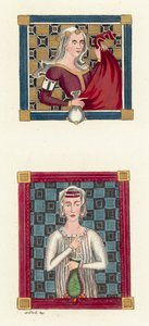 Constance Queen Of Castille (farget gravering) av English School
