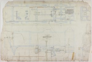 Konstruksjonstegning for 2-2-2-lokomotivet av R. & W. Hawthorn & Co. for Great Northern Railway Co. av English School