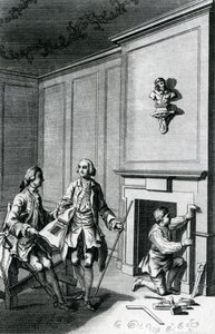 Konstruksjon av et skorsteinsbryst (gravering) av English School