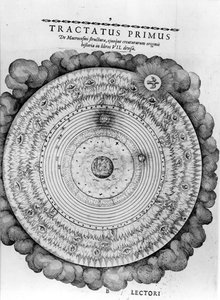 Konstruksjon av kosmos, fra Robert Fludds 'Utriusque Cosmi Historia', 1619 av English School