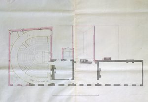 Kontrakttegning for første etasje i Royal Institution, 1800 av English School