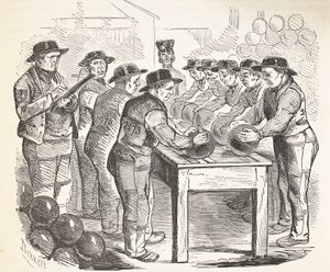 Domfelte skrapeskudd, illustrasjon fra The Criminal Prisons of London og Scenes from Prison Life av Henry Mayhew og John Binny, pub. 1862 av English School