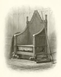 Kroningsstol i Westminster Abbey av English School