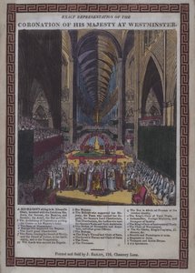 Kroning av hans Majestet [dvs. George III] i Westminster (farget tresnitt) av English School