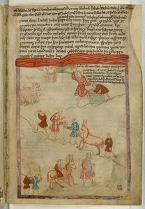Bomull Claudius B. IV f.38, 1. Mosebok. En historie om en reise, fra 