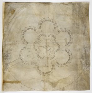 Bomull MS. Augustus I.i.67 Ground Plan of Deal Castle (blekk på pergament) av English School
