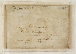 Cotton MS Vespasian F XIII f.123 Richards "loyalty me lie"-signatur ved siden av Edward Vs signatur av English School