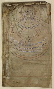 Cotton ms tiberius c vi f007v Diagrammatisk representasjon av skapelsen, illustrasjon fra 