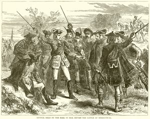 Råd holdt av jarlen av Mar før slaget ved Sheriffmuir av English School