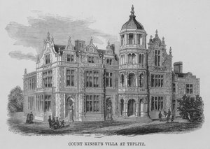 Villa von Graf Kinski in Teplitz (Stich) von English School