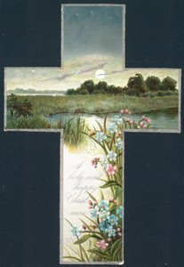 Country Scene inne Cross, julekort av English School