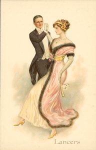 Par som danser Lancers (chromolitho) av English School