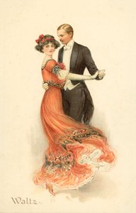 Par som danser valsen (chromolitho) av English School