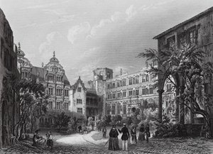 Heidelbergs gårdsplass (gravering) av English School
